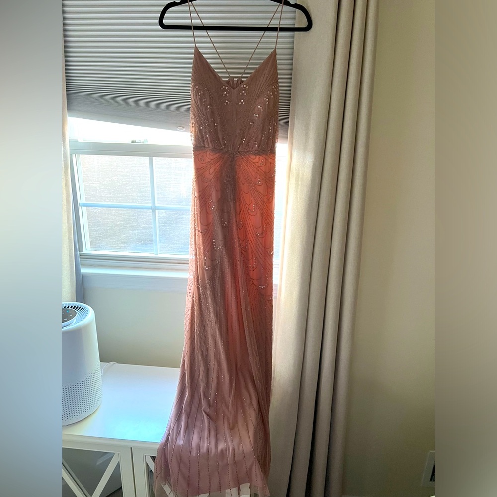 Designer (Adrianna Papell Platinum) Style: 40170 Fabric: Beaded rose gold